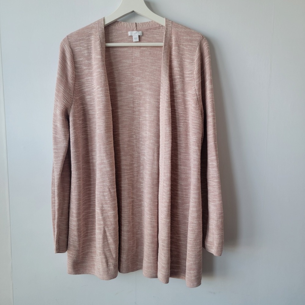 J. Jill women's linen‎ blend cardigan size M longline open-front long sleeve